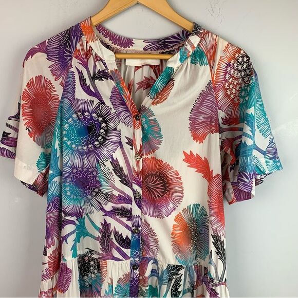 Anthropologie Tugboat women’s Azores midi oversized floral dress size XS/S - Picture 3 of 11